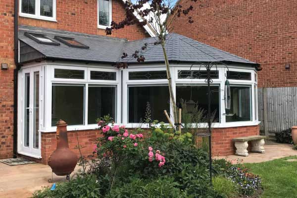 p shaped conservatory tiled roof